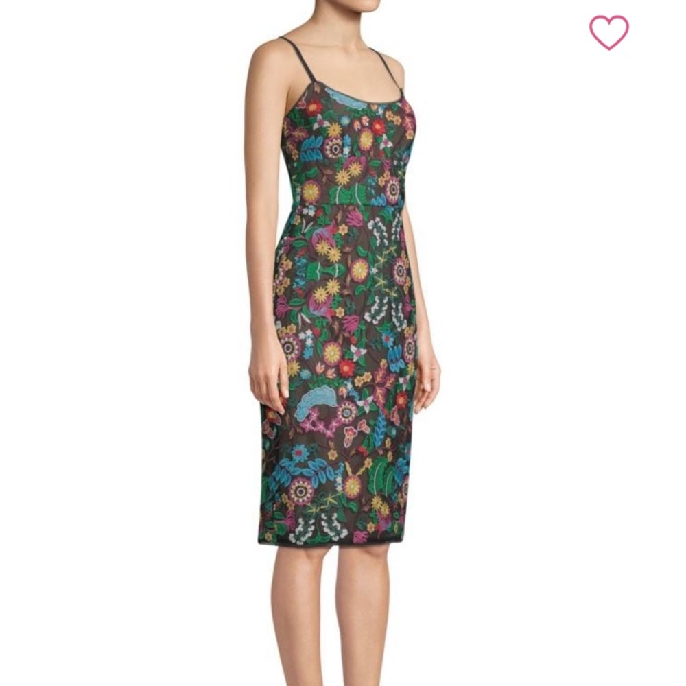 BCBG Hand-embroidered Floral Strapless Dress